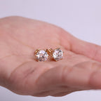 Round Lab Grown Diamond 6 Prong Stud Earrings