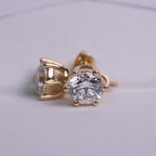 Round Lab Grown Diamond 6 Prong Stud Earrings