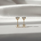 1.00 Carat Round Cut Diamonds Martini Set Stud Earrings