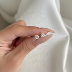 1.00 Carat Round Cut Diamonds Martini Set Stud Earrings
