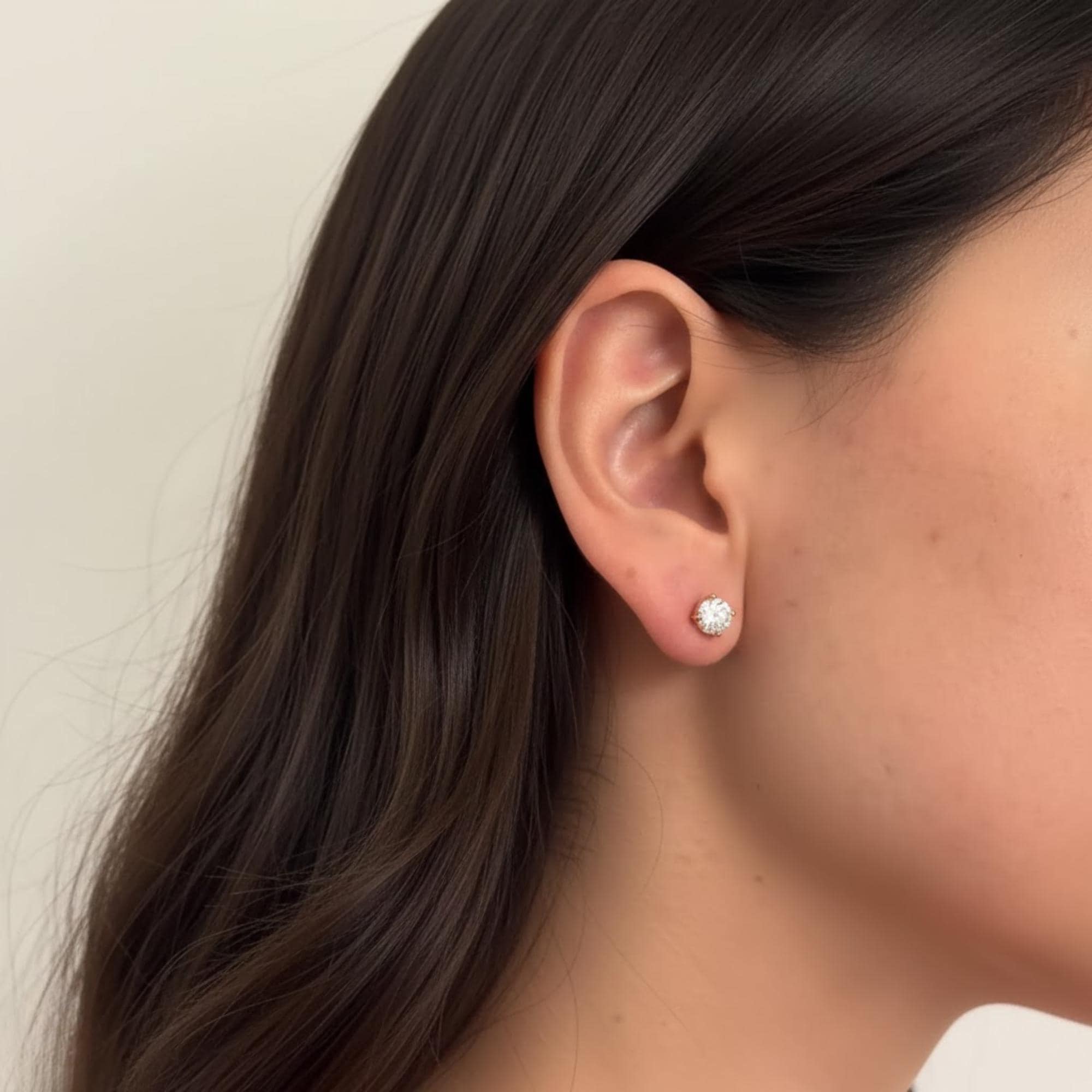 1.00 Carat Round Cut Diamonds Martini Set Stud Earrings