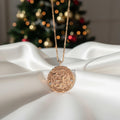 14K Gold Saint Christopher Pendant with Diamonds Religious Necklace