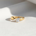 Pear Shaped Diamond Ring Enhancer | Bridal Halo and Sculpted Band in 10K Gold | Teardrop Lab Grown Diamonds, Wedding and Anniversary Upgrade