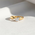 Pear Shaped Diamond Ring Enhancer | Bridal Halo and Sculpted Band in 10K Gold | Teardrop Lab Grown Diamonds, Wedding and Anniversary Upgrade