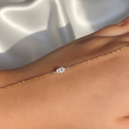 14K Solid Gold Diamond Slave Bracelet / Solid Gold Chain Gold Ring Bracelet / Hand Ring Gold Handle Bracelet / Two Sided Diamond Bracelet