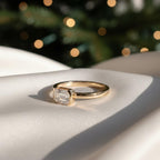 East West Emerald Cut Half Bezel Diamond Ring | 1 Carat Lab Grown Diamond Band | Flat Demi Flush Setting Ring