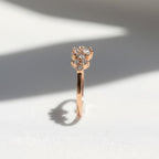 Salt and Pepper Diamond Cluster Ring | 14K Solid Gold Unique Grey Included Diamond Ring | Natural Raw Diamond Band By Mirae Jewelry
