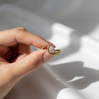 Pear Cut Diamond Wavy Ring | Curved Teardrop Shape Gold Band Ring | 0.5 to 2 Carat Lab Diamond Engagement Ring By Mirae Jewelry