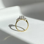 UNIQUE Pear 2.6 Carat Total IGI Certified F Color VS2 Clarity Lab Grown Diamond Engagement Ring, Side Marquise Cut Diamonds 14k Gold