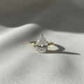 Pear Cut 3 Carat IGI Certified Lab Grown Diamond F Color VS2 Clarity Solitaire Engagement Ring Handmade of Solid Gold