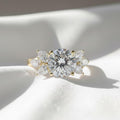 5 Carat Round Brilliant Cut Diamond Ring | IGI Certified Round & Pear Diamond Ring | Yellow Gold Statement Engagement Ring By Mirae Jewelry