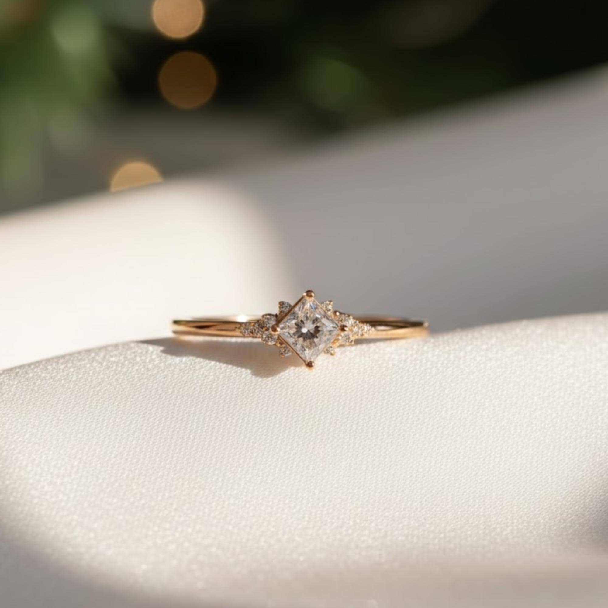 Unique Engagement Ring Princess Cut Lab Diamond Ring, Square Engagement Ring, Princess Square Engagement Ring, Princess Cut 1CT Lab Diamond