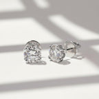 Floral Diamond Stud Earrings IGI Certified 14K Gold Studs