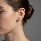 Floral Diamond Stud Earrings IGI Certified 14K Gold Studs
