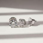 Floral Diamond Stud Earrings IGI Certified 14K Gold Studs