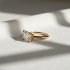 2 CT Radiant Cut Diamond Solitaire Ring | 14K Yellow Gold Engagement Ring | Unique Promise Ring for Women