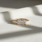 2 CT Radiant Cut Diamond Solitaire Ring | 14K Yellow Gold Engagement Ring | Unique Promise Ring for Women