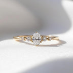 Oval Lab Grown Diamond 5 Stone Engagement Ring, Dainty Promise Ring for Her, Unique Minimalist Wedding Ring, Handmade Ring by Mirae Jewelry