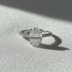 2.25 Ct Oval Lab Grown Diamond Engagement Ring - Hidden Halo, F Color VS+, IGI Certified, 14K 18K Gold By Mirae Jewelry