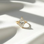 Vintage Marquise Filigree Ring | 1-2 Carat Lab Grown Diamond Ring | 14K Gold Minimalist Bridal Ring