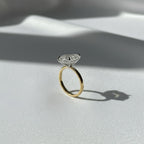 Pear Cut 3 Carat IGI Certified Lab Grown Diamond F Color VS2 Clarity Solitaire Engagement Ring Handmade of Solid Gold