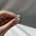 2.25 Ct Oval Lab Grown Diamond Engagement Ring - Hidden Halo, F Color VS+, IGI Certified, 14K 18K Gold By Mirae Jewelry
