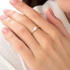 Marquise Diamond Wavy Stackable Ring | Minimalist Lab Grown Diamond Ring | 14K Gold Dainty Engagement Ring By Mirae Jewelry