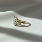 Huge 7 Carat Elongated Cushion Lab Grown CVD Diamond Solitaire Ring / 18k Yellow Gold Claw Prong Engagement Ring / VS1 F IGI Certified