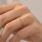 14k Gold Bezel Round Lab Diamond Solitaire Ring