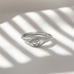 Solid Gold Om Signet Ring, 14k Engraved Symbol Ring, Pinky Band Women 10K 18K