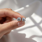 Floral Diamond Stud Earrings IGI Certified 14K Gold Studs