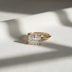 2 CT Radiant Cut Diamond Solitaire Ring | 14K Yellow Gold Engagement Ring | Unique Promise Ring for Women