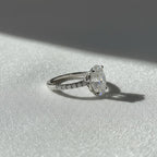 2.25 Ct Oval Lab Grown Diamond Engagement Ring - Hidden Halo, F Color VS+, IGI Certified, 14K 18K Gold By Mirae Jewelry