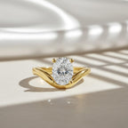 IGI Certified 2 Carat Oval Diamond Curved Ring | 9x7mm Lab Grown Diamond Engagement Ring | 14K Yellow Gold Ring