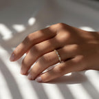 Art Deco Diamond Wedding Band | Milgrain Detail Lab Diamond Ring | 14K Gold Stacking Ring