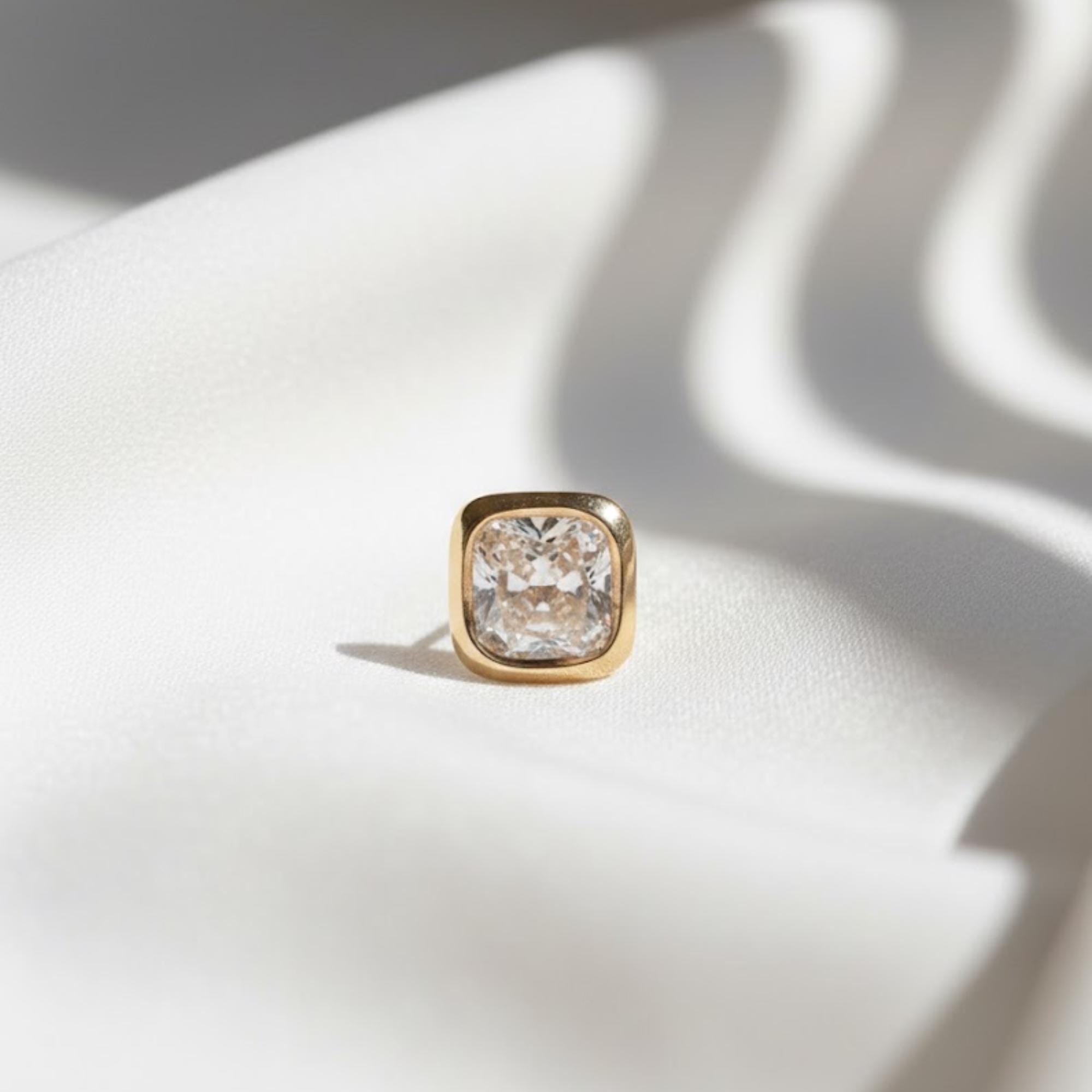 Cushion Single 0.25 Carat Lab Grown Diamond Square Shape Stud