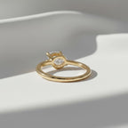 Marquise Diamond Wavy Stackable Ring | Minimalist Lab Grown Diamond Ring | 14K Gold Dainty Engagement Ring By Mirae Jewelry