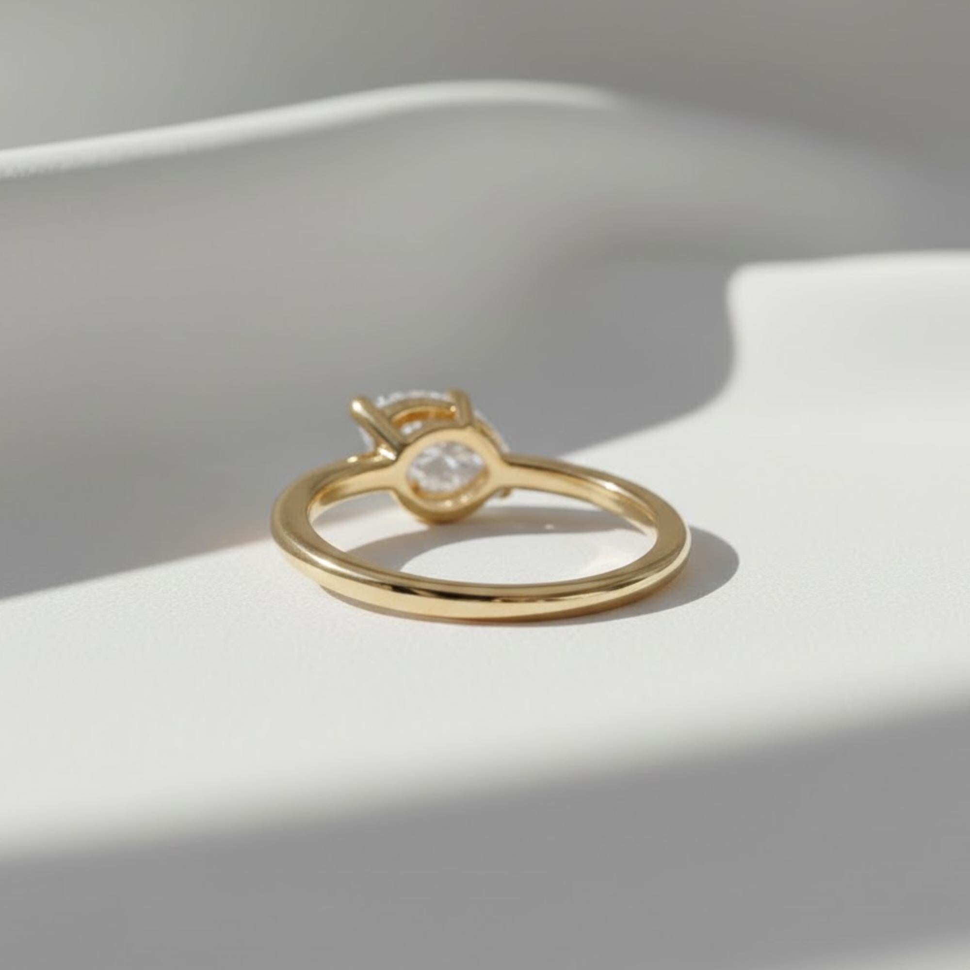 Marquise Diamond Wavy Stackable Ring | Minimalist Lab Grown Diamond Ring | 14K Gold Dainty Engagement Ring By Mirae Jewelry