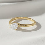 Marquise Diamond Wavy Stackable Ring | Minimalist Lab Grown Diamond Ring | 14K Gold Dainty Engagement Ring By Mirae Jewelry