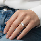 East West Marquise Diamond Ring | 2 Carat Lab Grown Solitaire | 14K Gold V Prong Engagement Ring By Mirae Jewelry