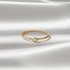 14k Gold Bezel Round Lab Diamond Solitaire Ring