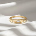 14K Gold Marquise Lab Diamond Signet Ring | Minimalist Pinky Ring