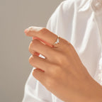 Dainty 14K Gold Marquise Lab Diamond Ring | Minimalist Engagement