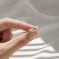 Marquise Signet Pinky Ring | Lab Grown Diamond Minimalist Ring | 10K Gold Bezel Dome Band