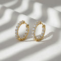 14K Solid Gold Round Lab Grown Diamond Hoop Earrings