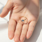 14K Gold Oval Blue Topaz December Birthstone Ring