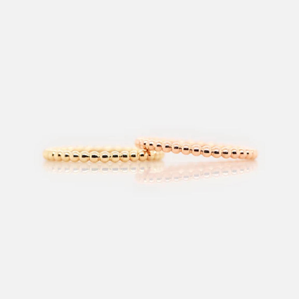 Beaded Ball Gold Ring | Solid Gold Bubble Band | 10K 14K 18K Wedding Band