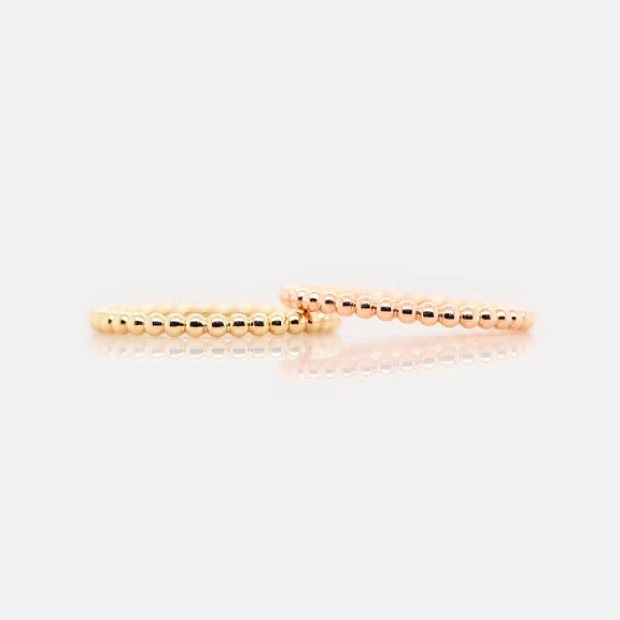 Beaded Ball Gold Ring | Solid Gold Bubble Band | 10K 14K 18K Wedding Band