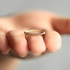 Beaded Ball Gold Ring | Solid Gold Bubble Band | 10K 14K 18K Wedding Band