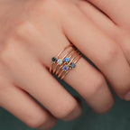 Personalized Birthstone Ring – Choose Your Month's Gemstone in Solid 10K, 14K or 18K Yellow, White or Rose Gold, Dainty 1.2mm Band